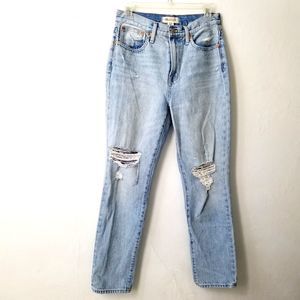 Madewell The Perfect Vintage Jeans Womens Sz 26 Distressed Light Wash Denim